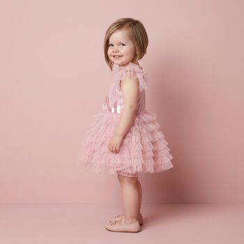 Baby Girls Pink Embellished Tulle Dress Set