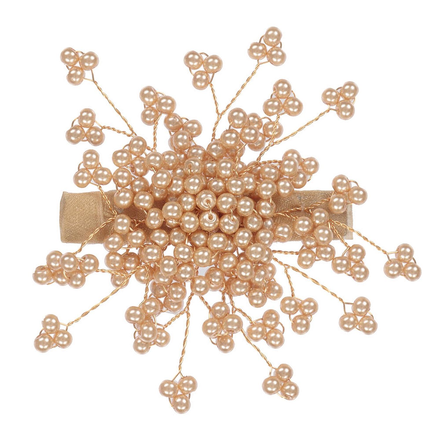 Girls Gold Pearl Flower Hair Clip, 1, hi-res image number null