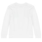 Girls White Teddy Bear Logo Sweatshirt, 1, hi-res