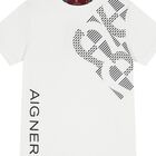 تيشيرت أولاد بالشعار باللون الأبيض, 1, hi-res