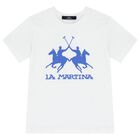 Boys White Logo T-Shirt, 1, hi-res