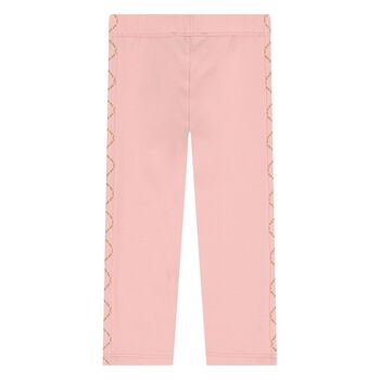 Younger Girls Pink Logo Leggings