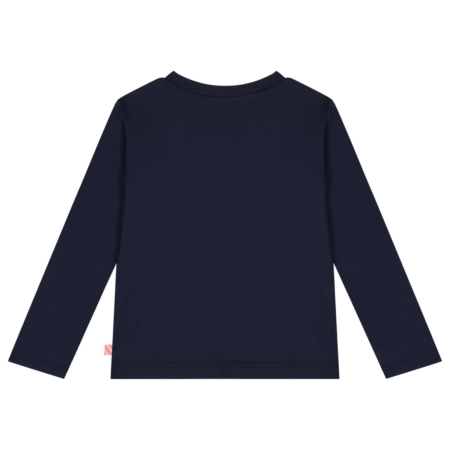 توب بنات بأكمام بالشعار باللون الكحلي, 1, hi-res