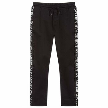 Boys Black Logo Trousers