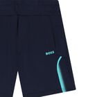 شورت أولاد بالشعار باللون الكحلى, 1, hi-res