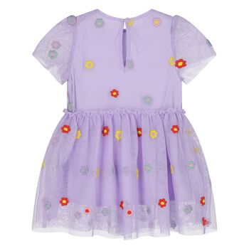 Younger Girls Purple Flower Dress