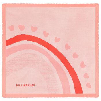 بطانية محبوكة بقلوب وردية للبنات الصغار