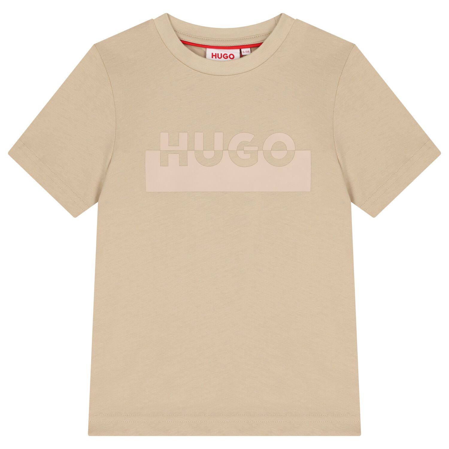 Boys Beige Logo T-Shirt, 3, hi-res