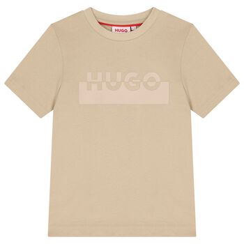 Boys Beige Logo T-Shirt
