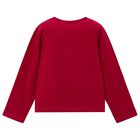 Girls Red Flower Long Sleeve Top, 3, hi-res