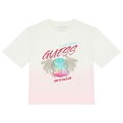 Girls White and Pink Vacation T-Shirt, 1, hi-res