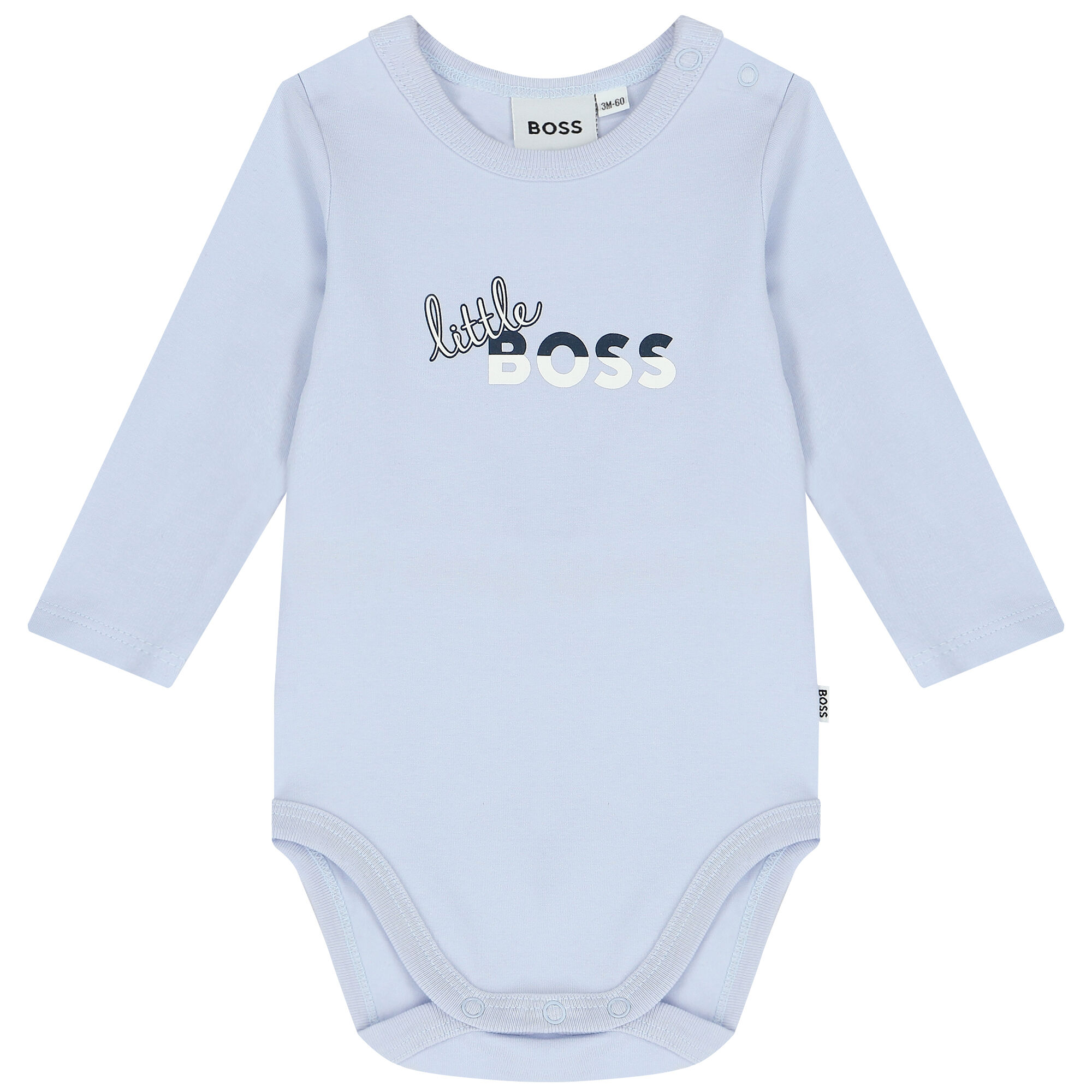 BOSS Baby Boys Blue Logo Bodysuits 2 Pack Junior Couture USA