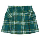 Girls Green Plaid Skirt, 1, hi-res