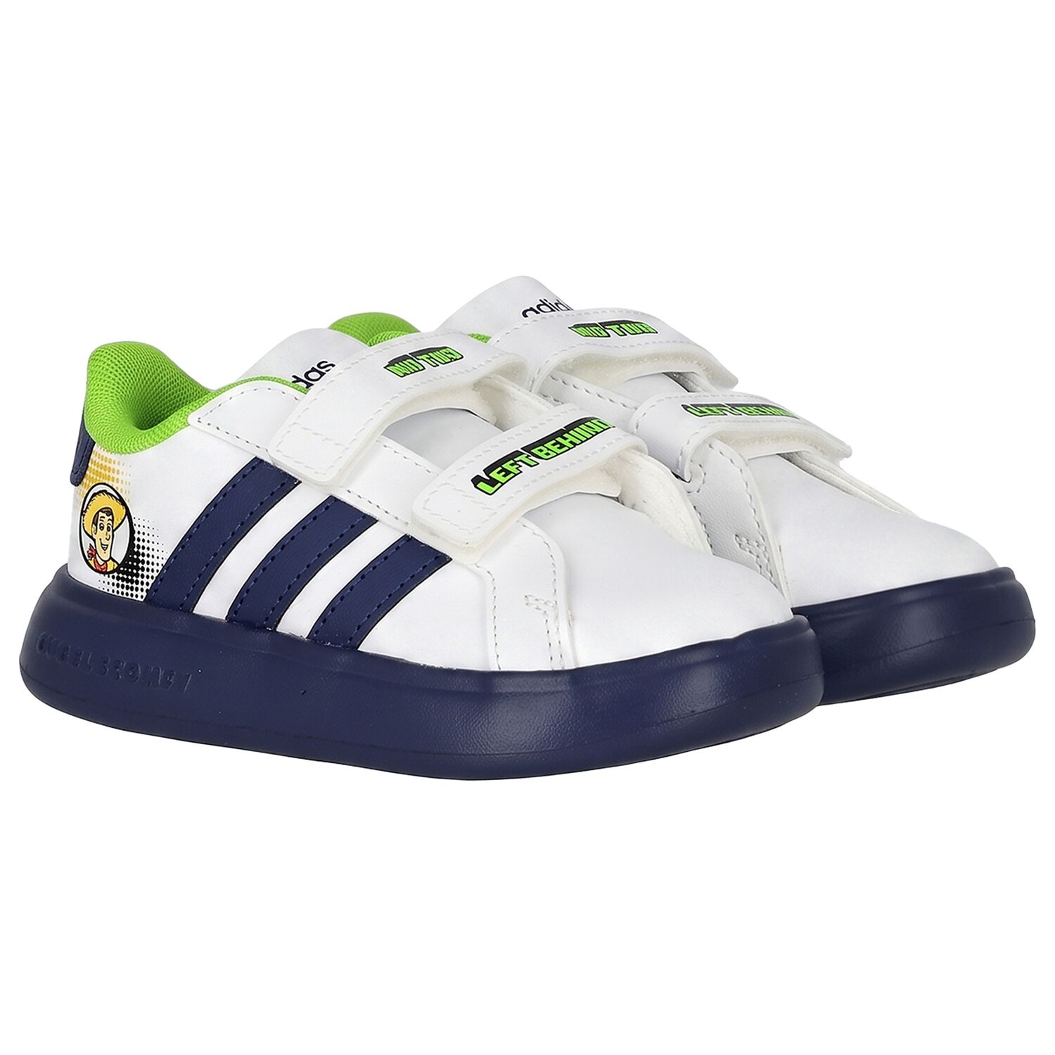 Boys White & Navy Blue Buzz Lightyear Trainers, 1, hi-res