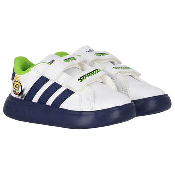 Boys White & Navy Blue Buzz Lightyear Trainers