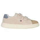 Boys Beige Logo Trainers, 1, hi-res