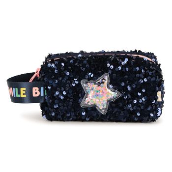 Girls Navy Blue Sequin Pencil Case 