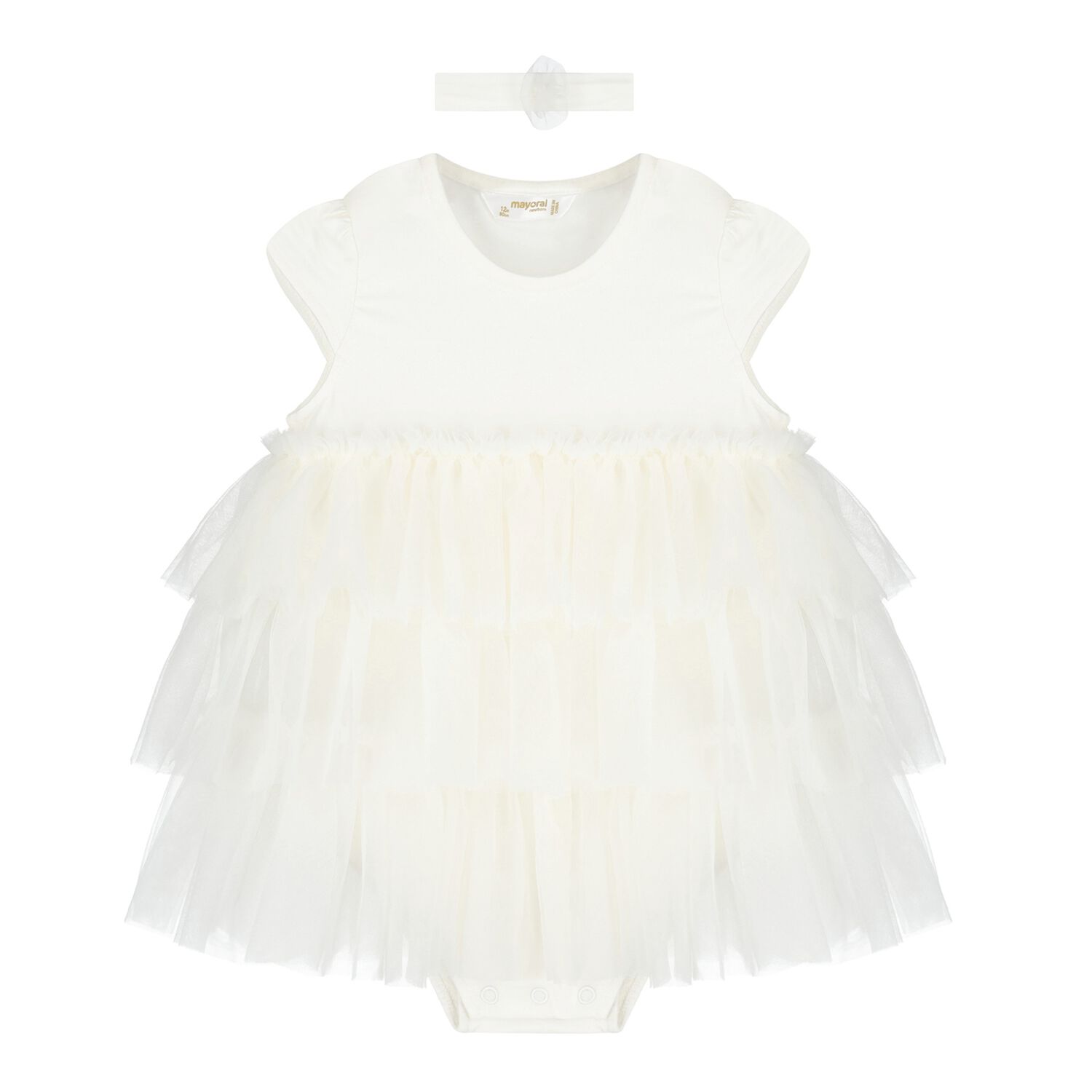 Baby Girls Ivory Tulle Dress Set, 2, hi-res