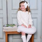 Girls Ivory Sequin Embellished Dress, 1, hi-res