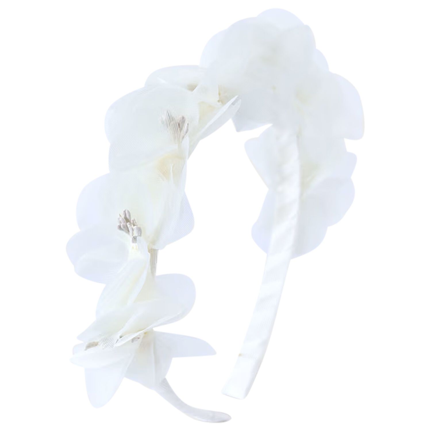 Girls Ivory Flower Headband, 2, hi-res