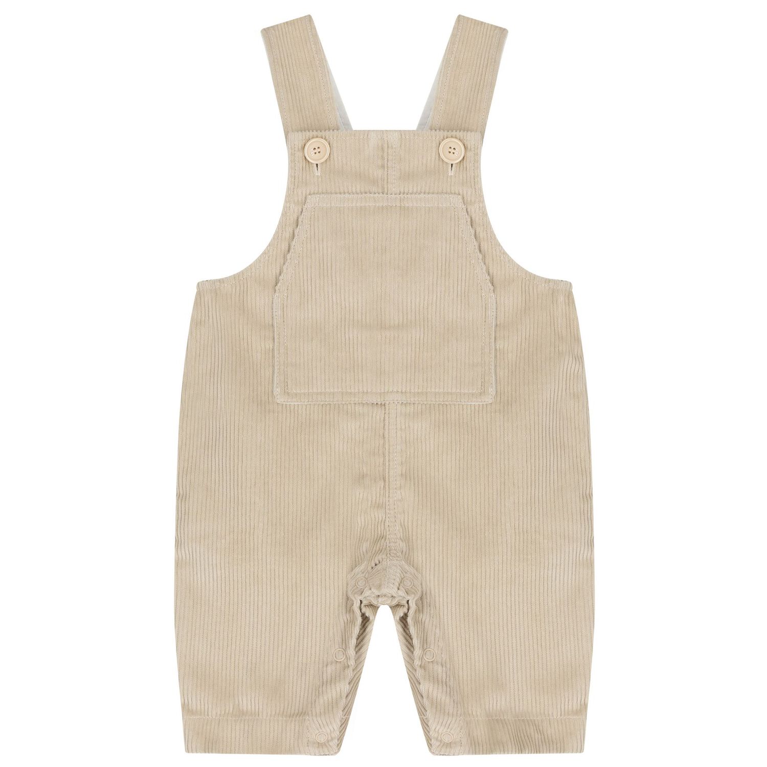 Baby Boys Beige Check Dungaree Set, 1, hi-res