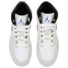 White & Grey Air Jordan 1 Mid Trainers, 8, hi-res