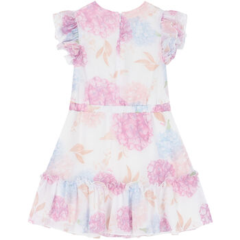 Girls White Floral Dress