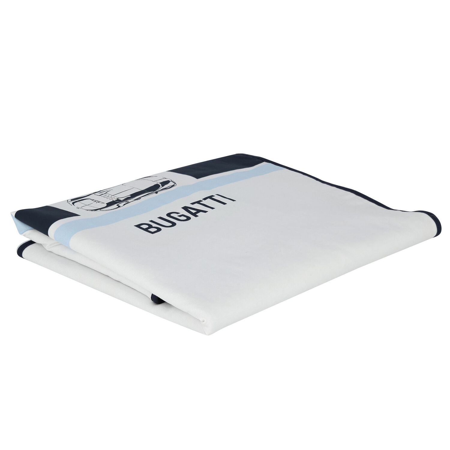 Baby Boys White & Navy Blue Logo Blanket, 1, hi-res
