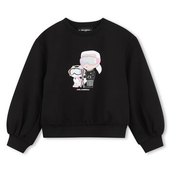 Girls Black Choupette & Ikonik Karl Sweatshirt