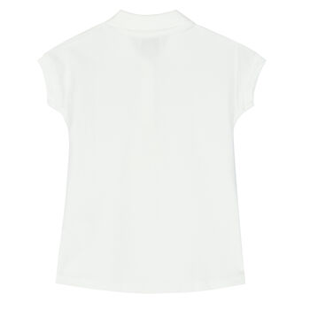 Younger Girls White Tiger Polo Dress
