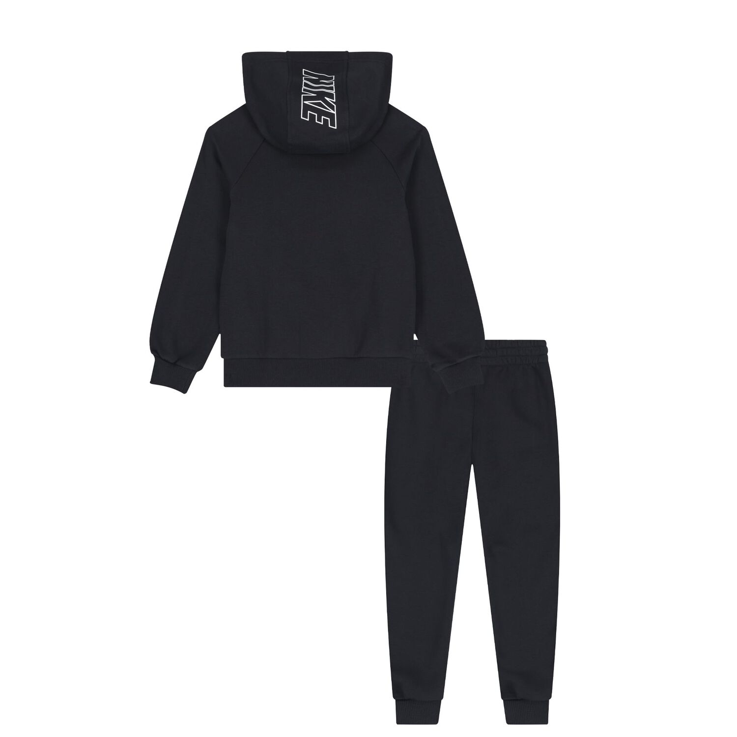 Boys Black Swoosh Logo Tracksuit, 1, hi-res