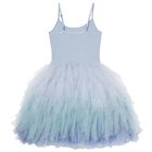 Girls Blue Sequin Tulle Dress, 1, hi-res