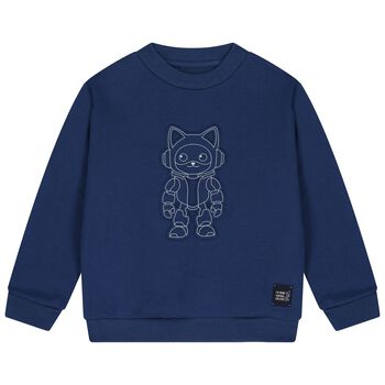 Boys Blue Robot Sweatshirt