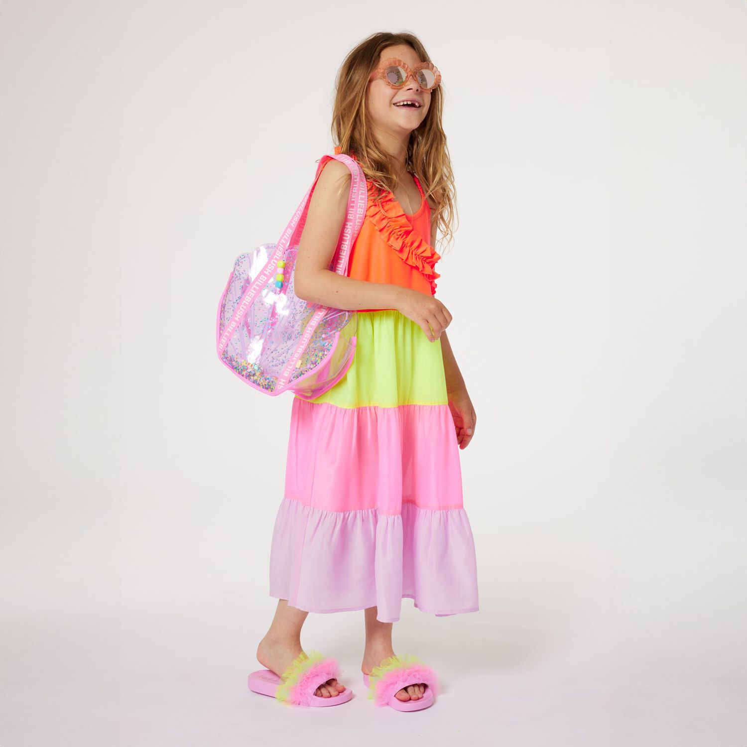 Girls Pink Tulle Sliders, 1, hi-res image number null