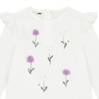 Girls White Floral Long Sleeve Top, 1, hi-res