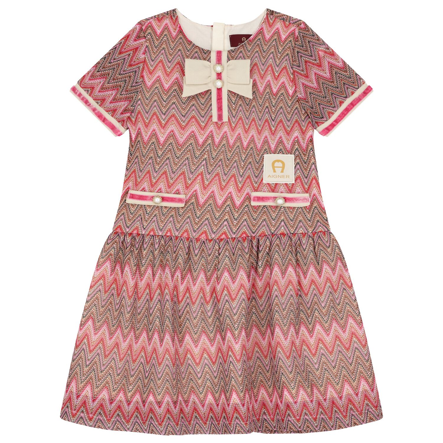 open lace back dress Pink Zig Zag Smocked Dress – The Grove Clothing Boutique main image 0