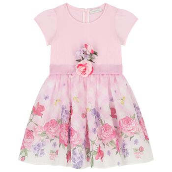 Girls Pink Floral Dress