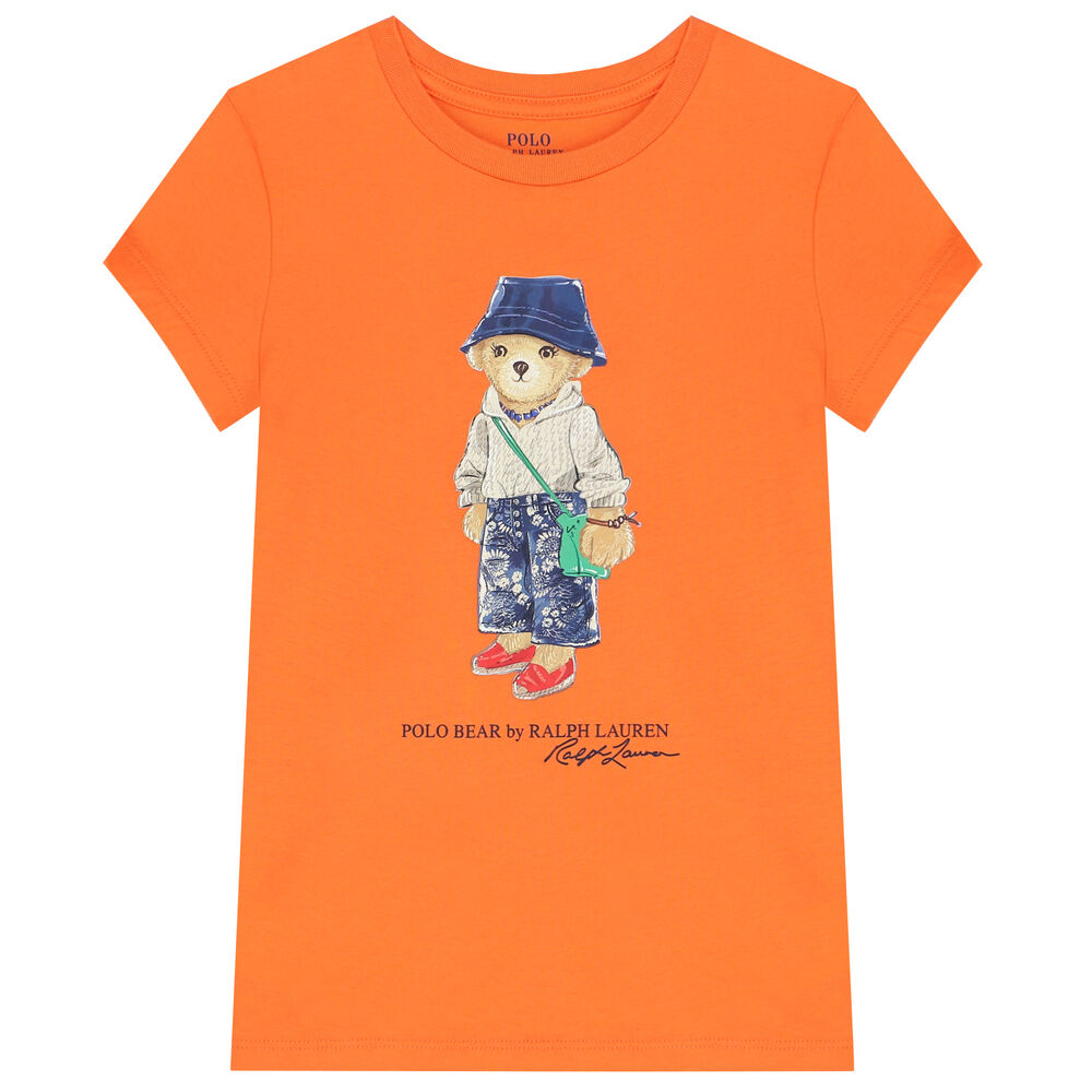 Lauren Girls Orange Polo Bear | Junior