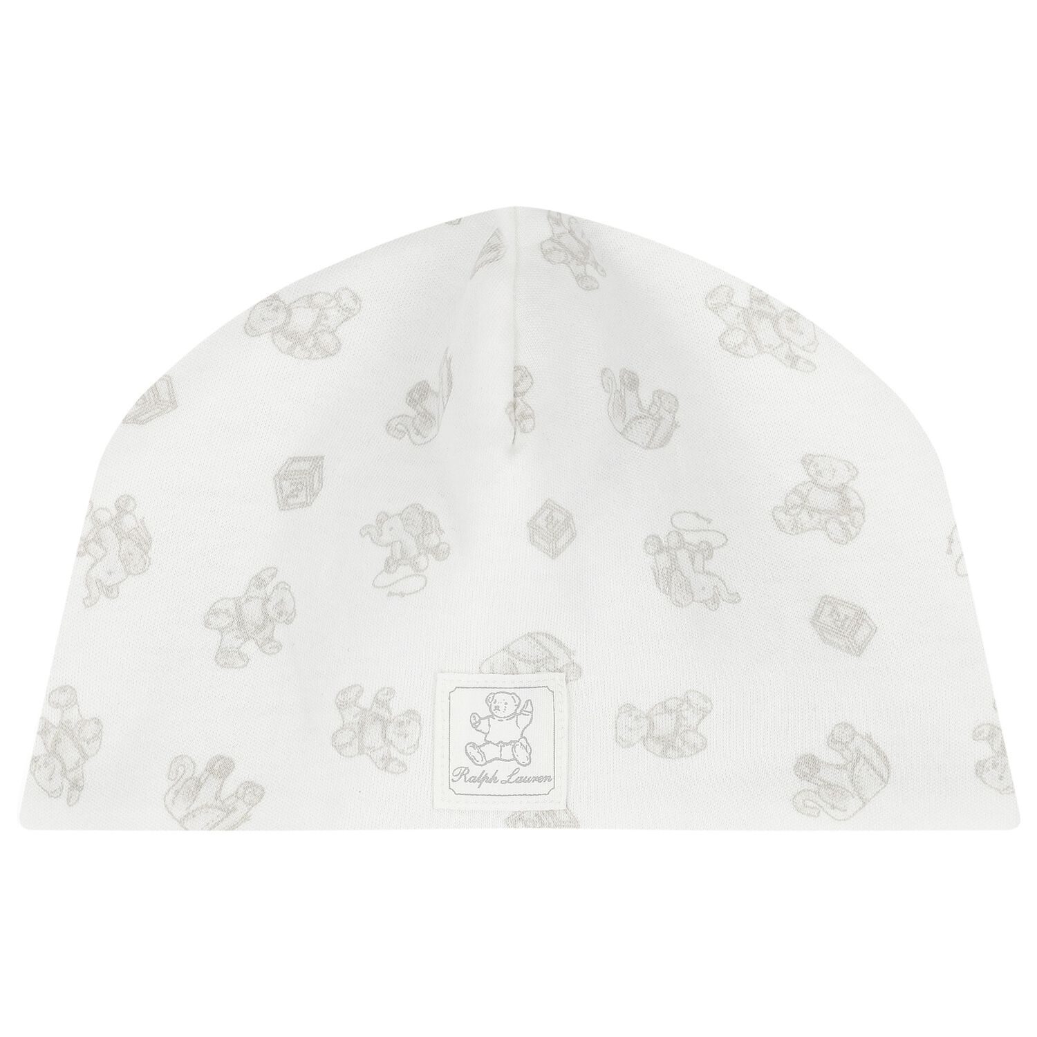 Baby Boys White & Grey Logo Hat, 1, hi-res image number null