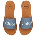 Girls Mini Me Blue & Beige Logo Sliders, 2, hi-res