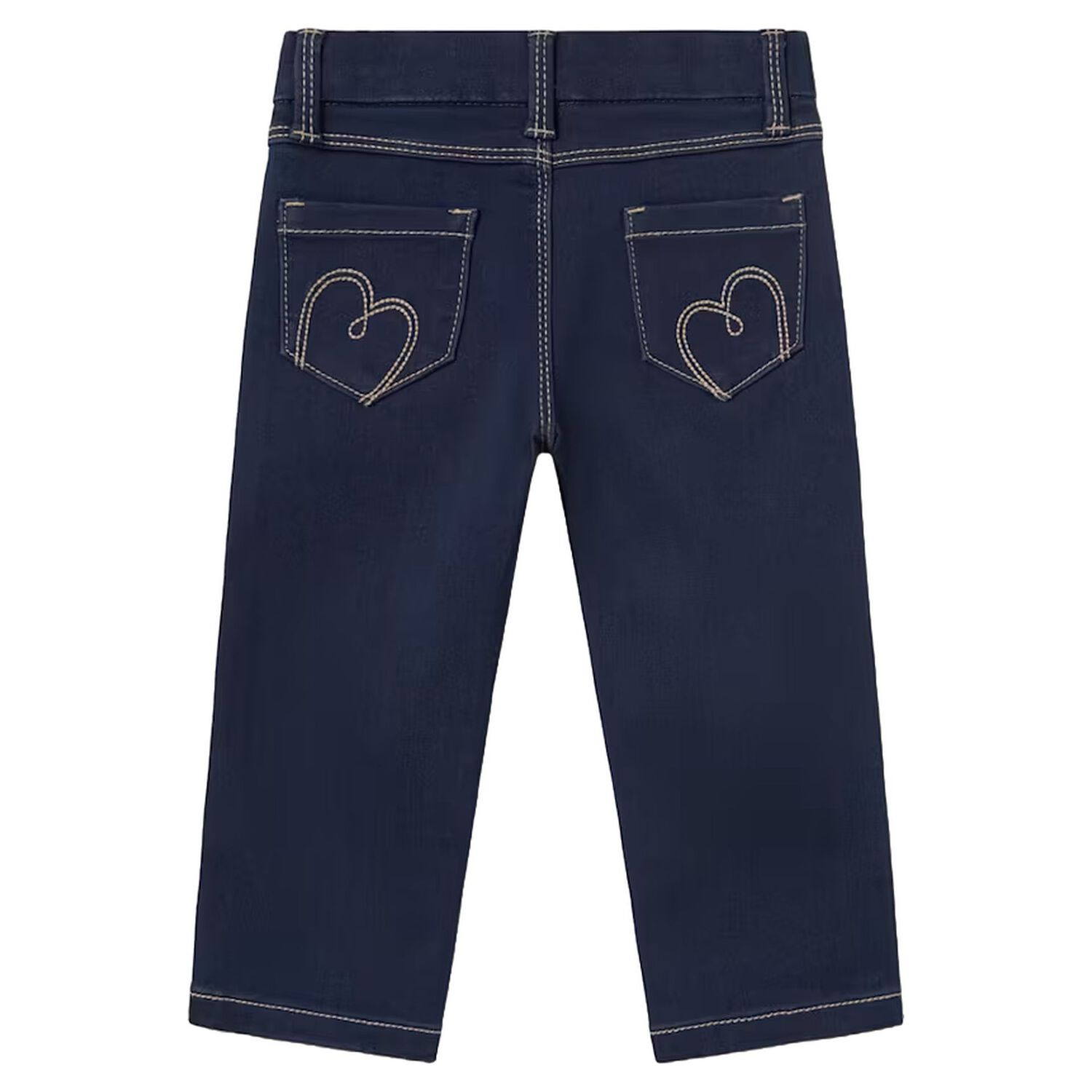 Younger Girls Navy Blue Denim Jeans, 1, hi-res