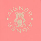 Girls Coral Pink Bear Logo T-Shirt, 4, hi-res