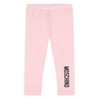 Younger Girls Pink Logo Leggings, 1, hi-res