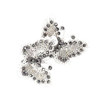 Girls Silver Embellished Butterfly Hair Clip