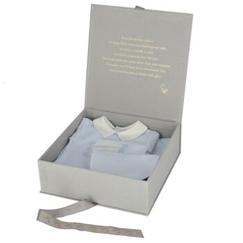 Baby Boys Blue & Ivory Babygrow Gift Set