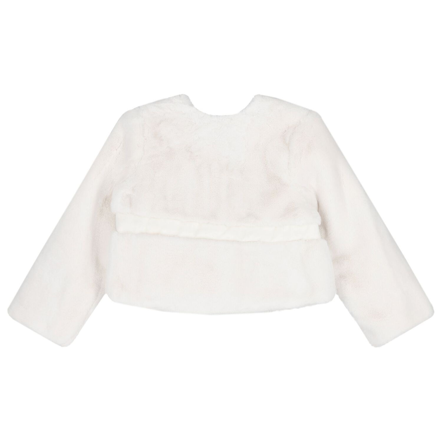 Younger Girls White Fur Coat, 1, hi-res