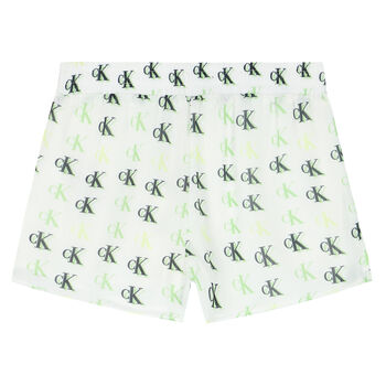 Girls White Logo Shorts