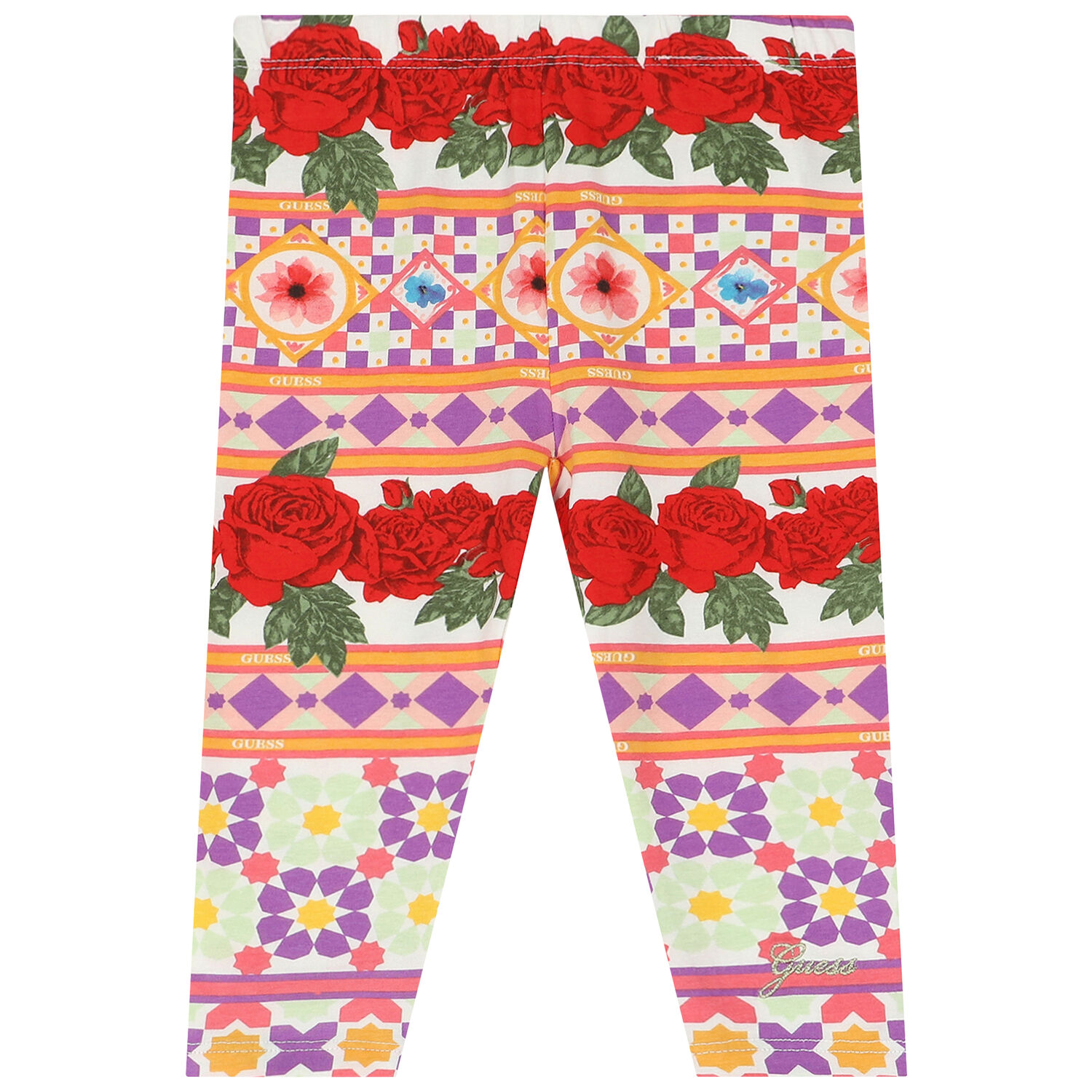 Girls White, Pink & Red Logo Leggings Set, 1, hi-res