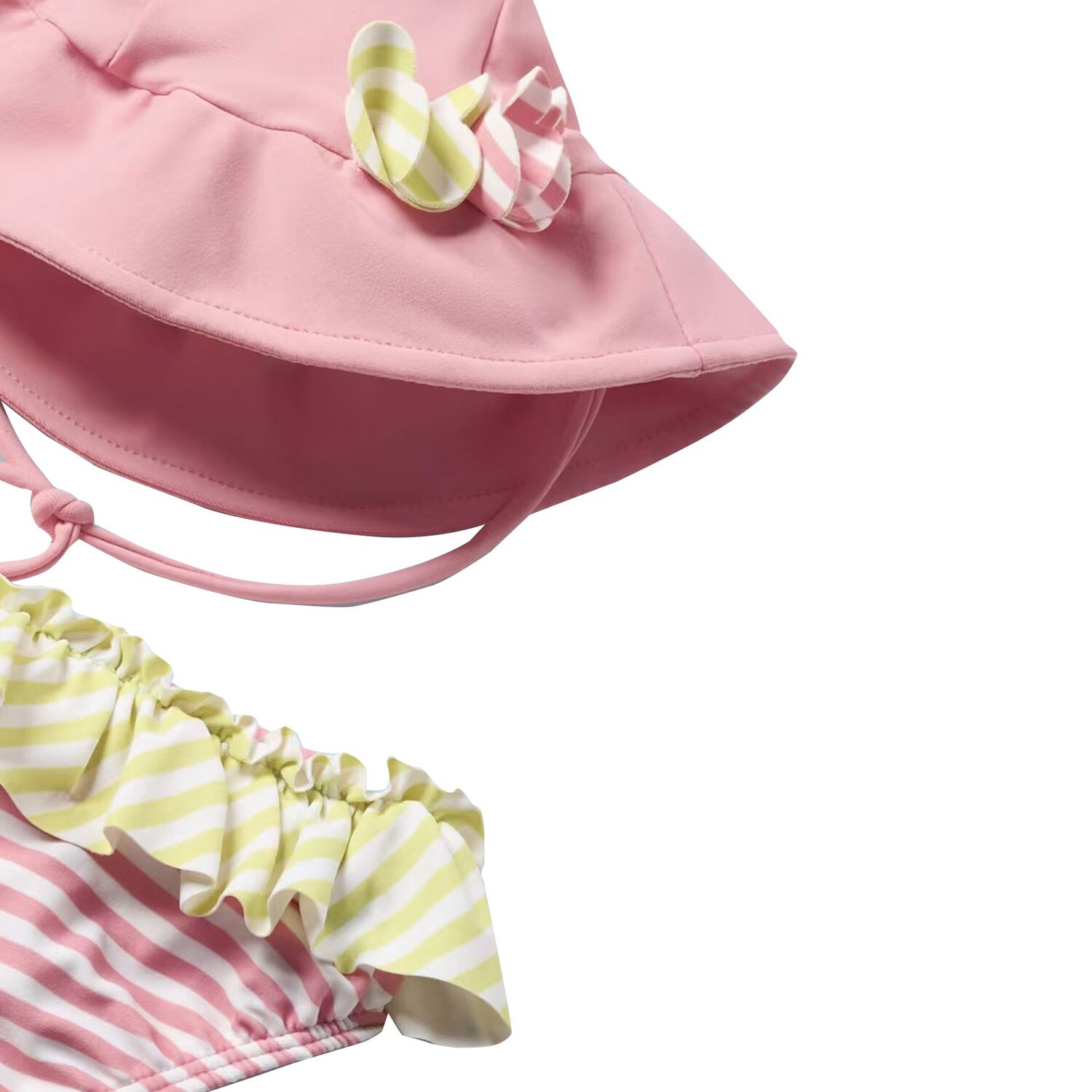 Baby Girls Pink & Yellow Swimsuit Set (3 Piece), 1, hi-res image number null