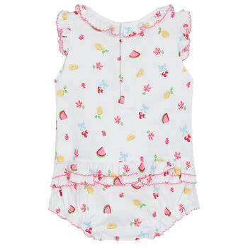 Baby Girls White Tropical Dreams Romper